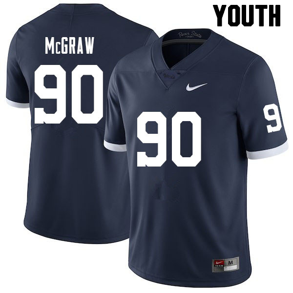 NCAA Nike Youth Penn State Nittany Lions Rodney McGraw #90 College Football Authentic Navy Stitched Jersey ELT5398PO